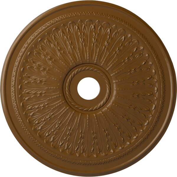 Ekena Millwork Oakleaf Ceiling Medallion (Fits Canopies up to 6 1/4"), 29 1/8"OD x 3 5/8"ID x 1"P, Smokey Topaz CM29OASTF - main